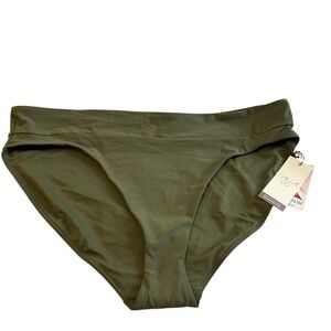 CALIA by Carrie Underwood Wide Banded High Leg Dark Olive Swimsuit Bottom
